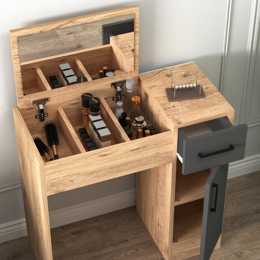 Măsuță de toaletă INCI 108,8x77 cm pin atlantic/antracit