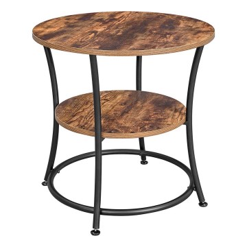 Măsuță laterală ELDUR, maro/negru