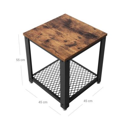 Măsuță laterală ELDUR, maro/negru