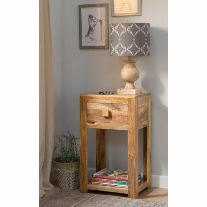 Măsuță laterală HINA 50x35 cm lemn masiv/manghier