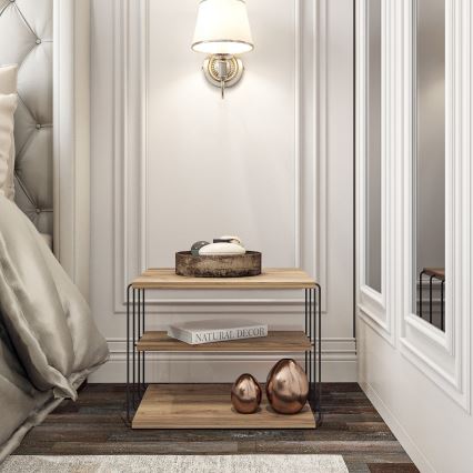 Măsuță laterală LIFON 40x50 cm maro/neagră