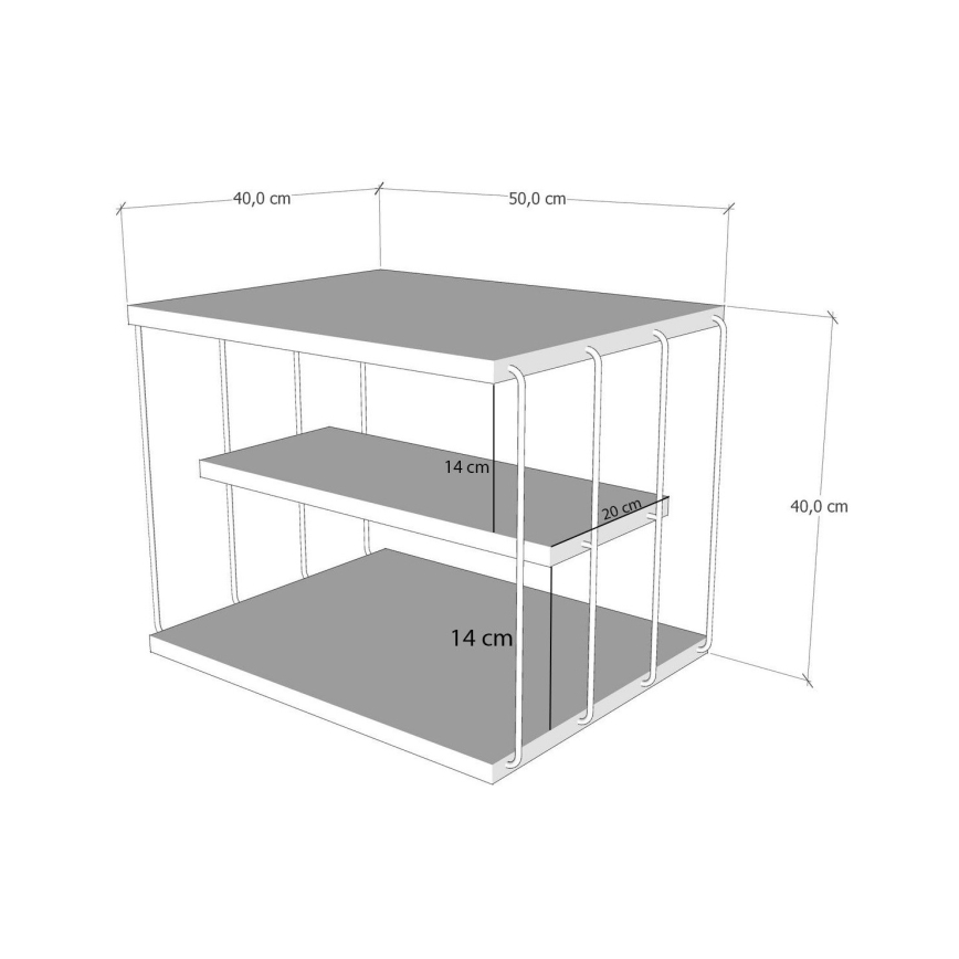 Măsuță laterală LIFON 40x50 cm maro/neagră