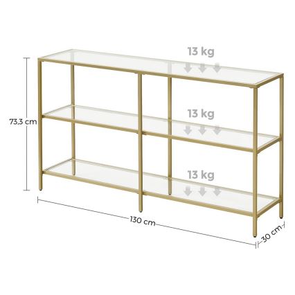 Măsuță laterală LUVOR, aurie