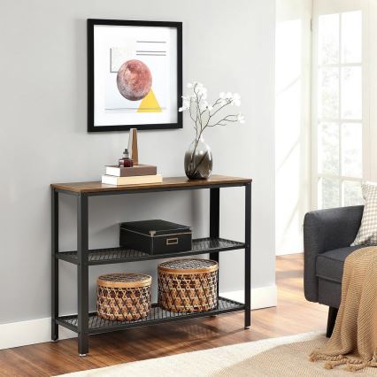 Măsuță laterală LUVOR maro/negru