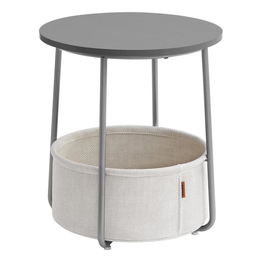 Măsuță laterală NOIRA, gri/alb