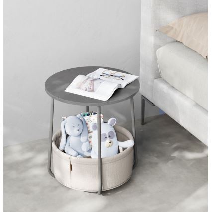 Măsuță laterală NOIRA, gri/alb