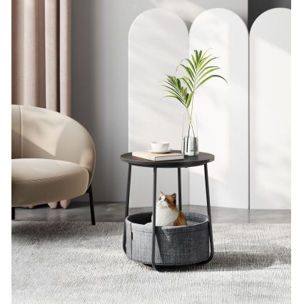 Măsuță laterală NOIRA, negru/gri