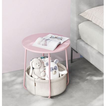 Măsuță laterală NOIRA roz/albă