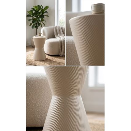 Măsuță laterală PETIT, Ø 29 cm, crem