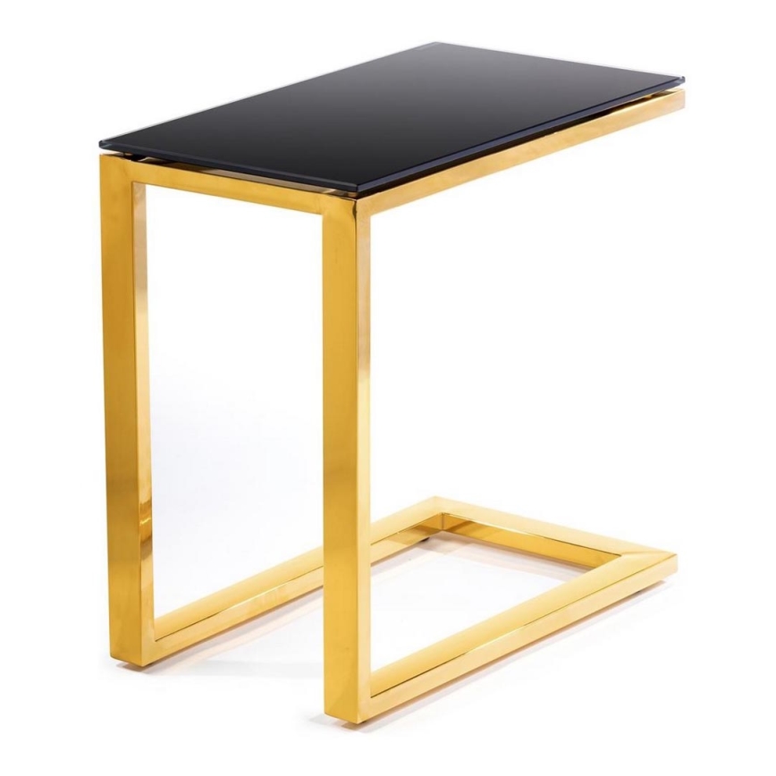 Măsuță laterală STIVAR 51x50 cm aurie/neagră