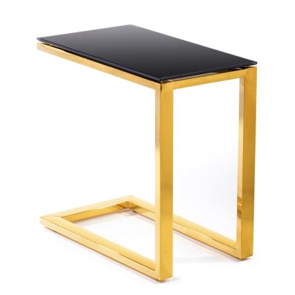 Măsuță laterală STIVAR 51x50 cm aurie/neagră