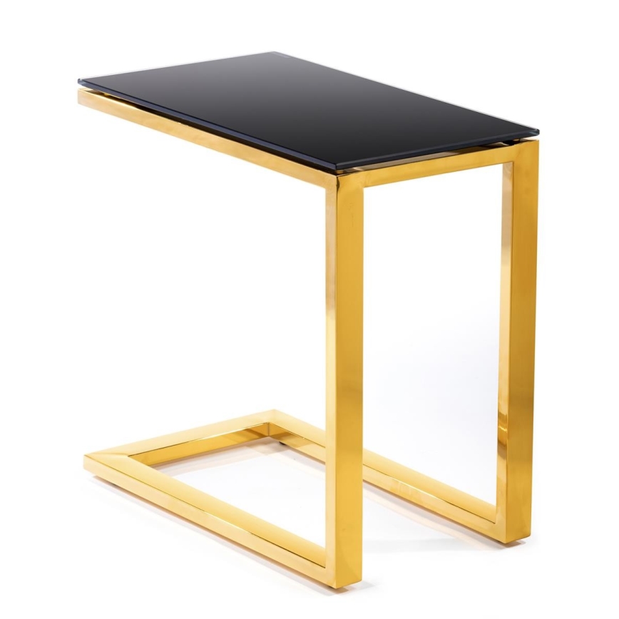 Măsuță laterală STIVAR 51x50 cm aurie/neagră