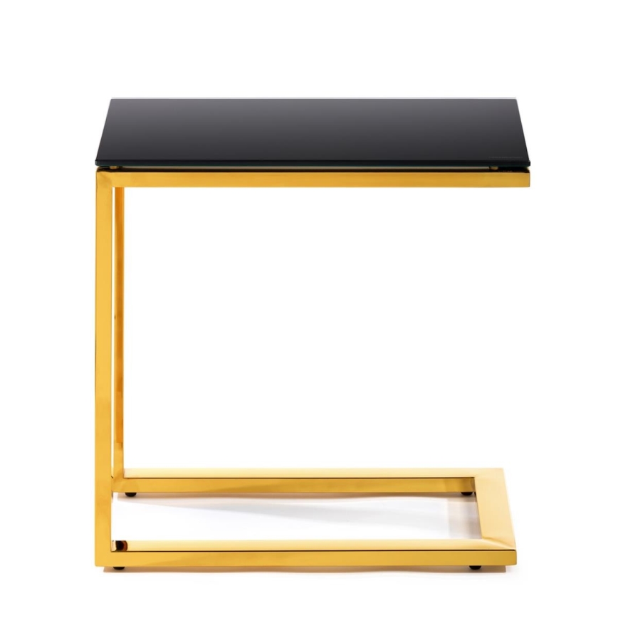 Măsuță laterală STIVAR 51x50 cm aurie/neagră