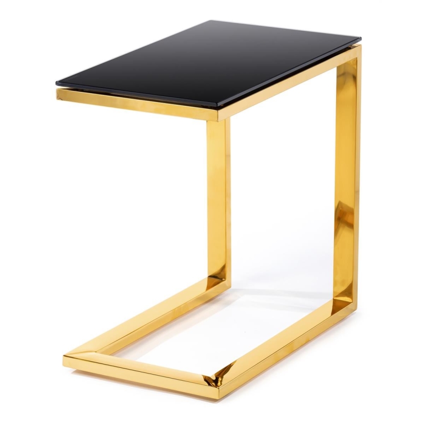 Măsuță laterală STIVAR 51x50 cm aurie/neagră