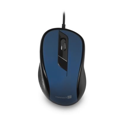 Maus cu fir CONNECT IT CMO-1200-BL 1000 DPI negru/albastru