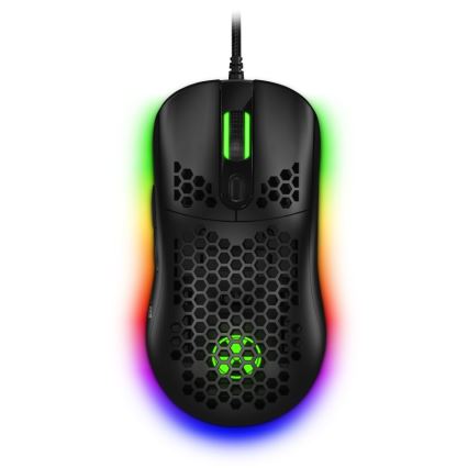Maus LED RGB cu fir pentru jocuri video CONNECT IT CMO-5511-BK 200-12800 DPI negru