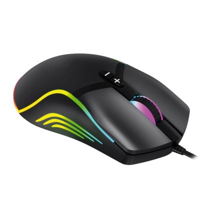 Maus LED RGB de joc VARR 1000/1600/3200/6400 DPI 7 butoane