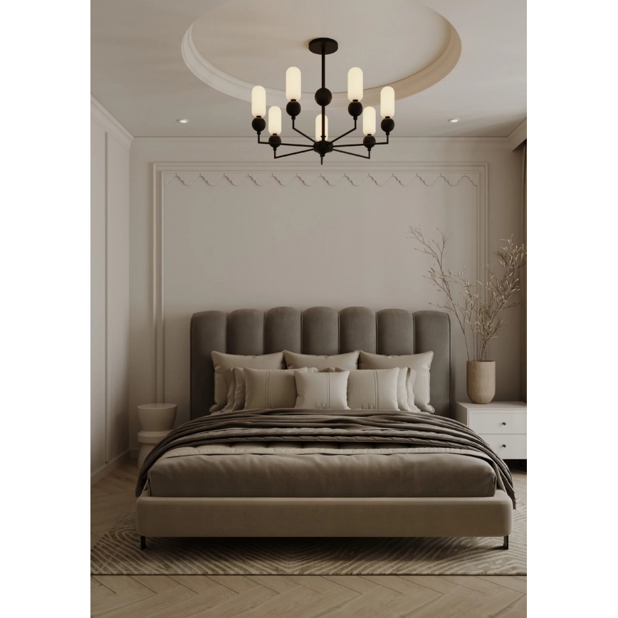 MAXLIGHT P0632 - Lustră pe tijă NOVA 7xG9/7W/230V Ø 70 cm neagră