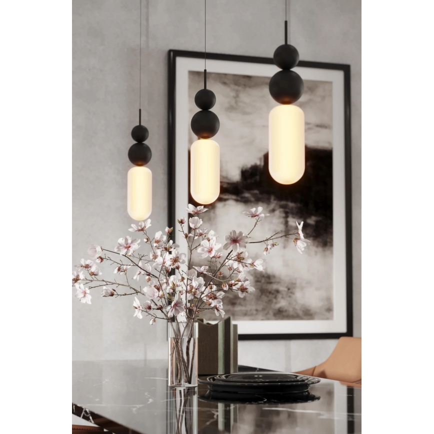 MAXLIGHT P0641 - Lustru suspendat pe cablu NOVA 1xG9/12W/230V Ø 12 cm negru
