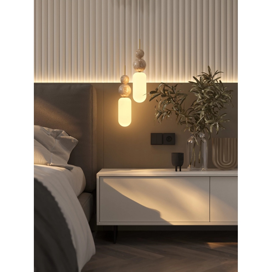 MAXLIGHT P0642 - Lampă suspendată pe cablu NOVA 1xG9/12W/230V, diam. 12 cm, auriu