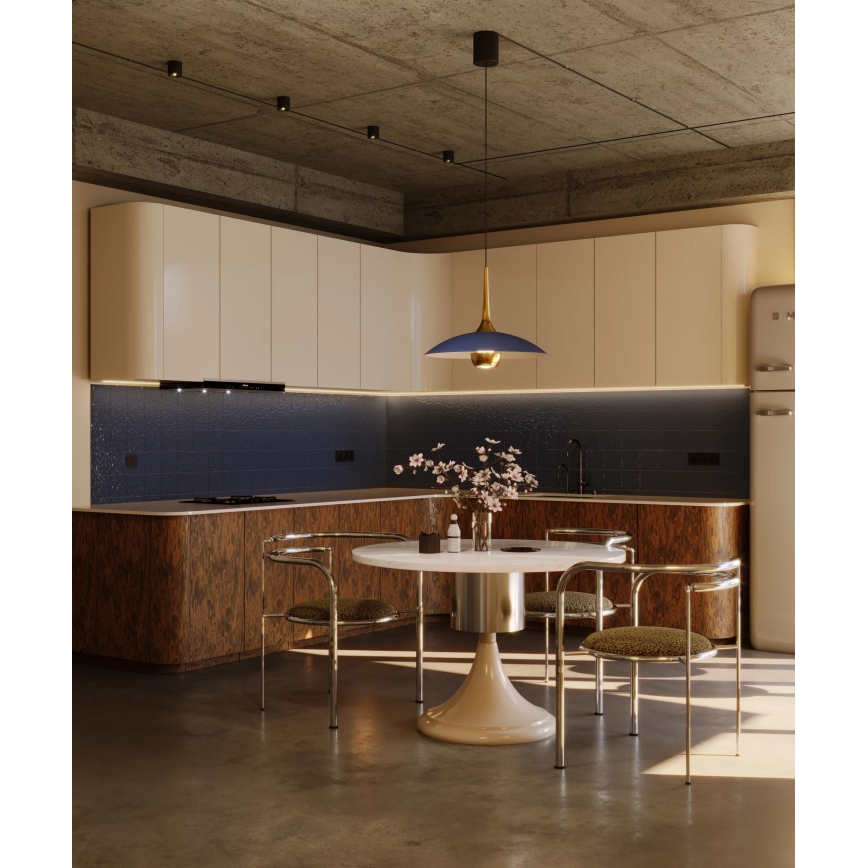 MAXLIGHT P0675 - Lustră LED pe cablu MANUKA LED/12W/230V Ø 28 cm auriu/albastru