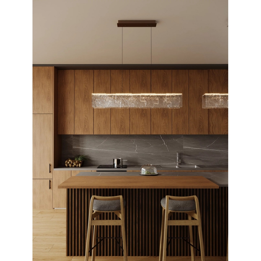 MAXLIGHT P0678 - Pendul pe cablu EVEREST LED/55W/230V maro