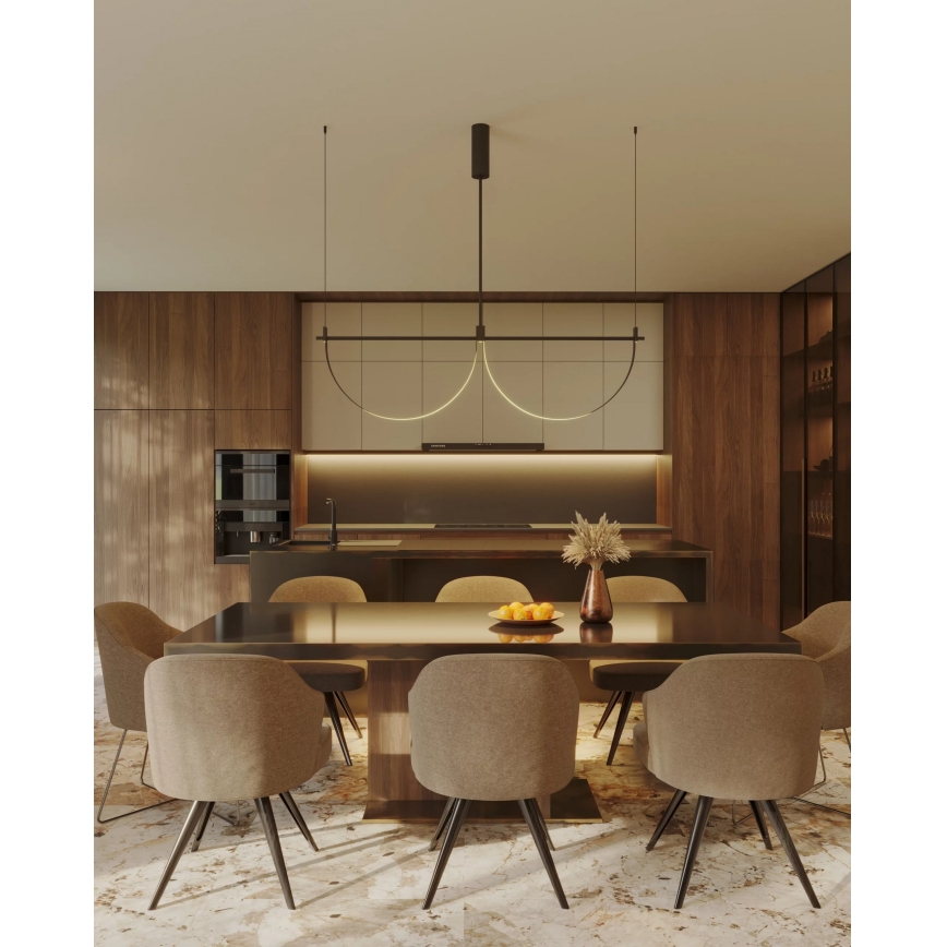MAXLIGHT P0688 - Lustră LED suspendată pe cablu VICTORIA LED/40W/230V CRI 90 neagră