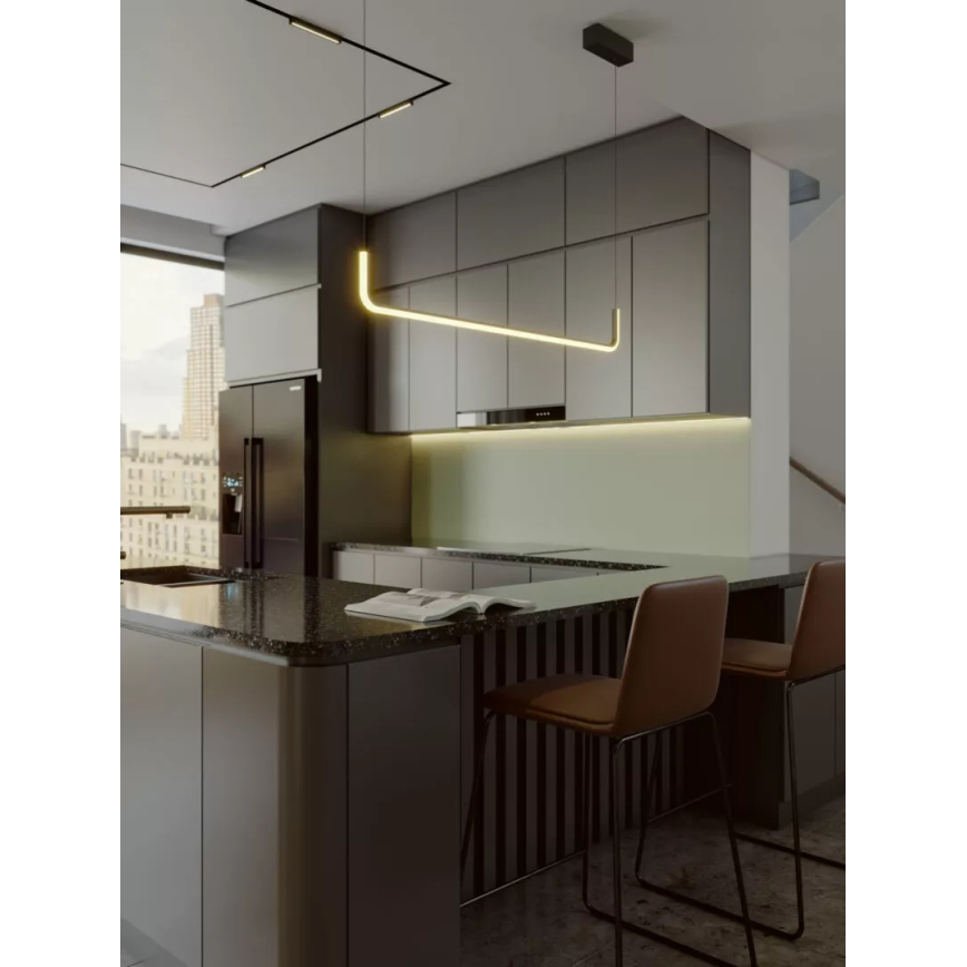 MAXLIGHT PO644 - Pendul LED URUS pe cablu, 17W, 230V, negru