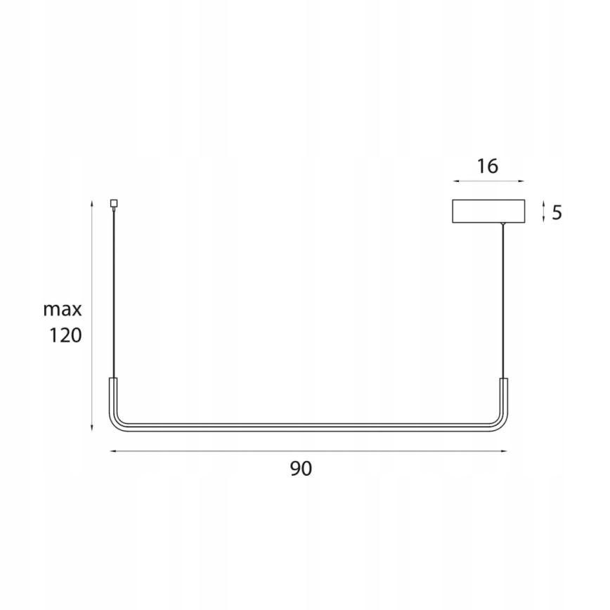 MAXLIGHT PO644 - Pendul LED URUS pe cablu, 17W, 230V, negru
