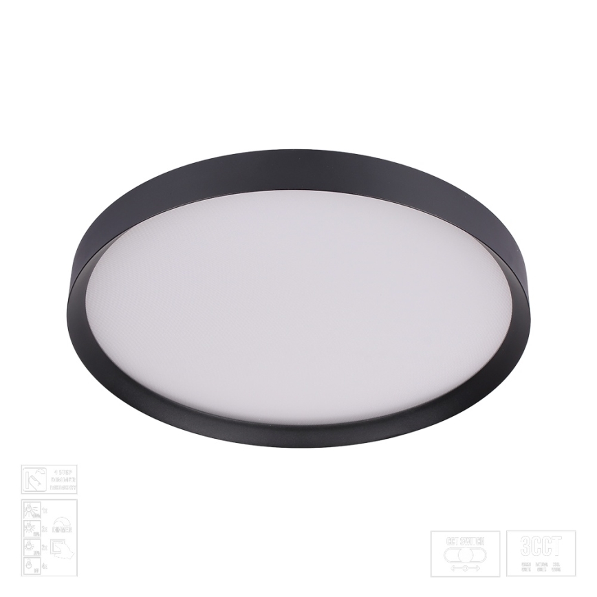 Prezent 17313 - Plafonieră LED dimabilă MAYSA, LED/36W/230V, 3000/4000/6000K, Ø 39,5 cm, negru