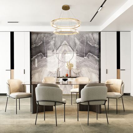 Maytoni P097PL-L90G4K - Lustru LED suspendat pe cablu KRONE LED/90W/230V CRI 90 Ø 102 cm, auriu