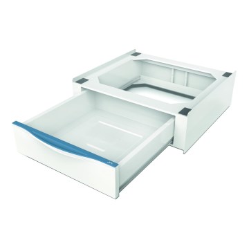 Meliconi 656112 - Piedestal cu sertar glisant pentru mașină de spălat și uscător, 28 L, alb