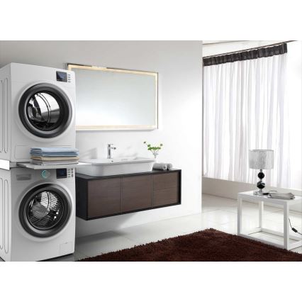 Meliconi 656113 - Piedestal pentru mașină de spălat și uscător, cu sertar glisant, 70 cm, alb