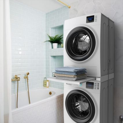 Meliconi 656113 - Piedestal pentru mașină de spălat și uscător, cu sertar glisant, 70 cm, alb