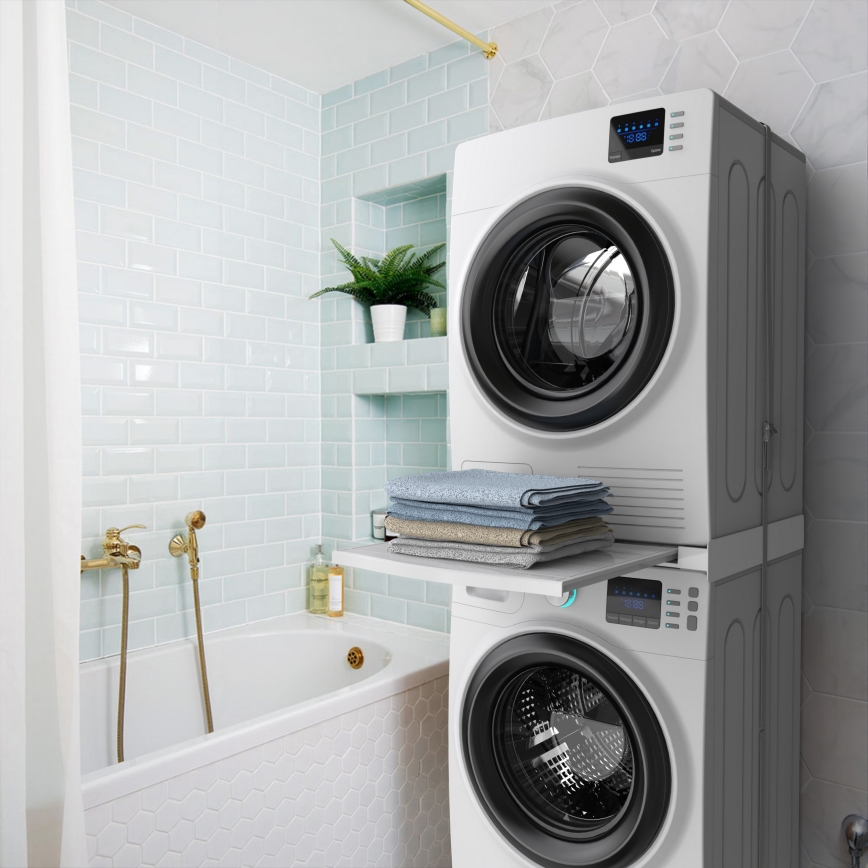 Meliconi 656113 - Piedestal pentru mașină de spălat și uscător, cu sertar glisant, 70 cm, alb