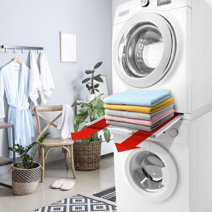 Meliconi 656114 - Suport de stivuire pentru mașină de spălat și uscător, 70 cm, alb