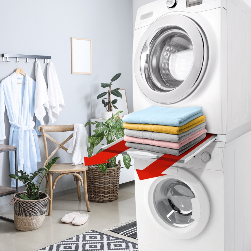 Meliconi 656114 - Suport de stivuire pentru mașină de spălat și uscător, 70 cm, alb