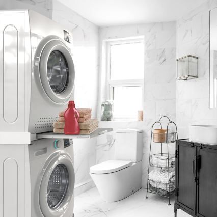 Meliconi 656114 - Suport de stivuire pentru mașină de spălat și uscător, 70 cm, alb