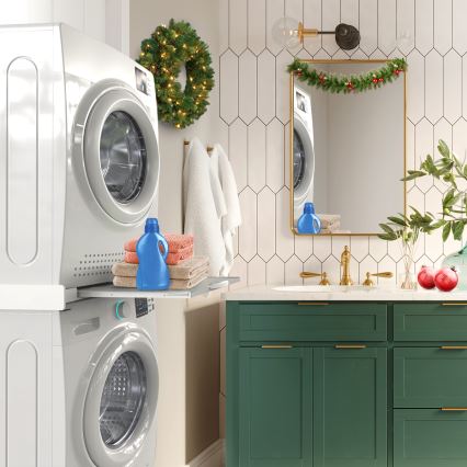 Meliconi 656114 - Suport de stivuire pentru mașină de spălat și uscător, 70 cm, alb