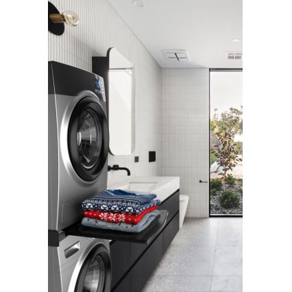 Meliconi 656136 - Suport cu sertar glisant pentru mașină de spălat și uscător, 60 cm, negru