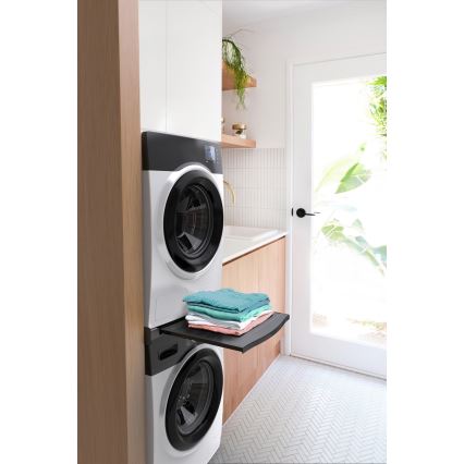 Meliconi 656136 - Suport cu sertar glisant pentru mașină de spălat și uscător, 60 cm, negru