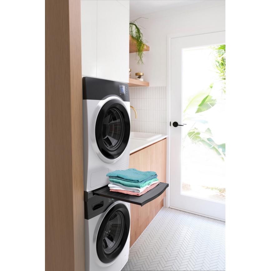 Meliconi 656136 - Suport cu sertar glisant pentru mașină de spălat și uscător, 60 cm, negru