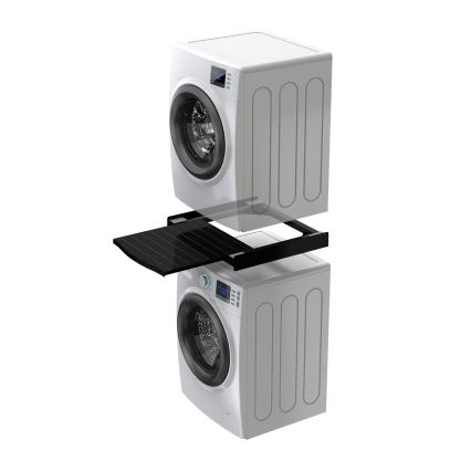 Meliconi 656136 - Suport cu sertar glisant pentru mașină de spălat și uscător, 60 cm, negru
