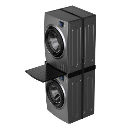 Meliconi 656136 - Suport cu sertar glisant pentru mașină de spălat și uscător, 60 cm, negru