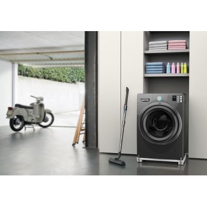 Meliconi 656149 - Suport anti-vibrații pentru mașina de spălat, cu roți extensibile, 47 cm, alb