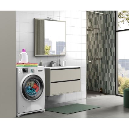 Meliconi 656149 - Suport anti-vibrații pentru mașina de spălat, cu roți extensibile, 47 cm, alb