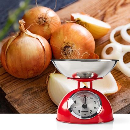 Melissa - cântar de bucătărie retro cu bol, roșu