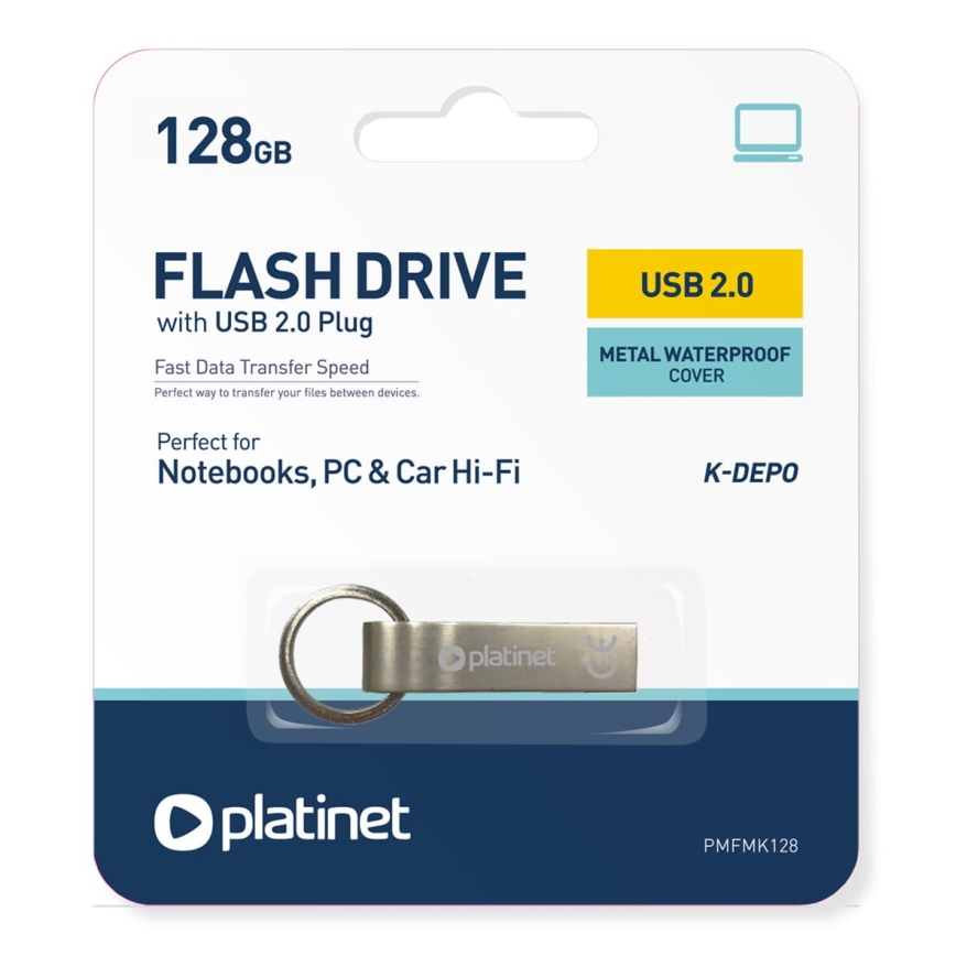 Memorie USB din metal rezistentă la apă 128GB crom