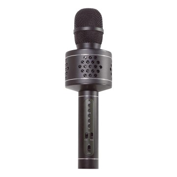 Microfon karaoke Bluetooth, 6W/5V, 1500 mAh, negru