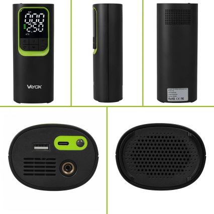 Mini compresor digital portabil 5 V, 8000 mAh, negru